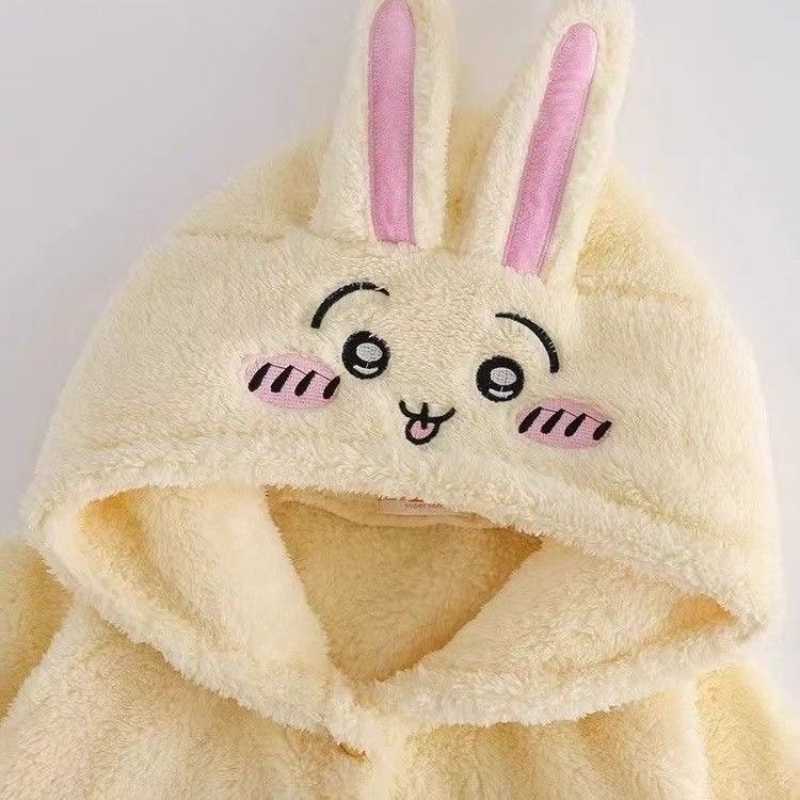 Chiikawa Usagi Winter Long Robe Jumpsuit – Unisex Cozy Loungewear Pajamas for Autumn & Winter