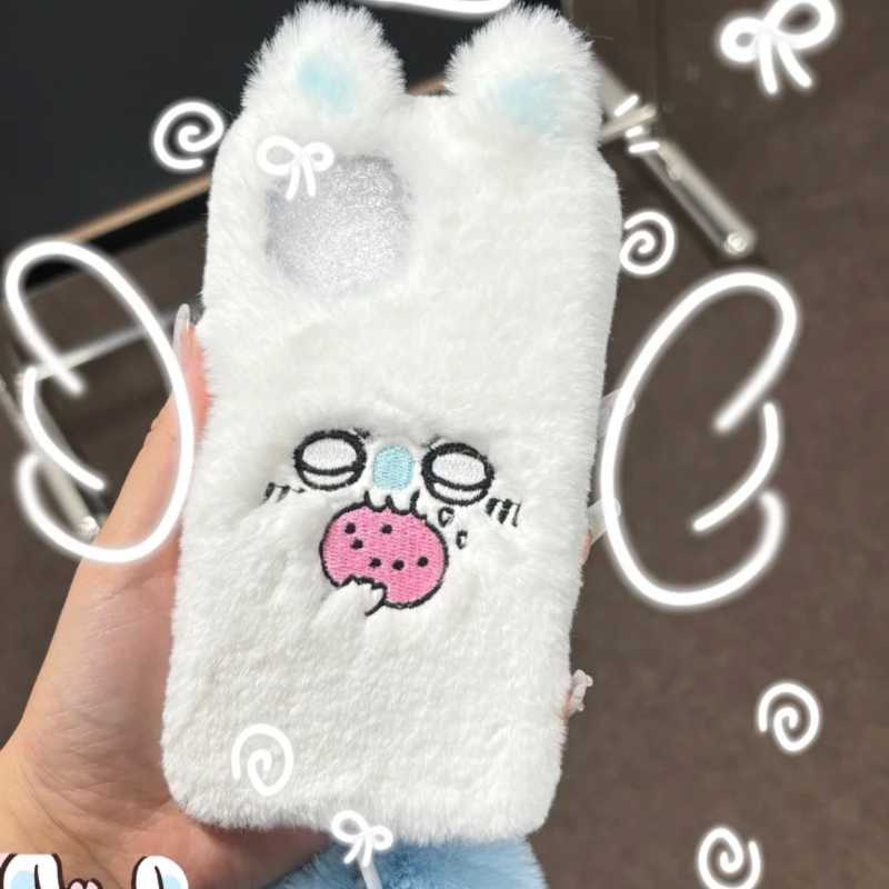 Pure Handmade Fluffy Chiikawa Momonga iPhone Case with Free Cute Tail