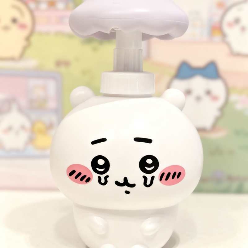 Chiikawa Mushroom Refillable Bottle – Cute Soap, Shampoo & Body Wash Dispenser