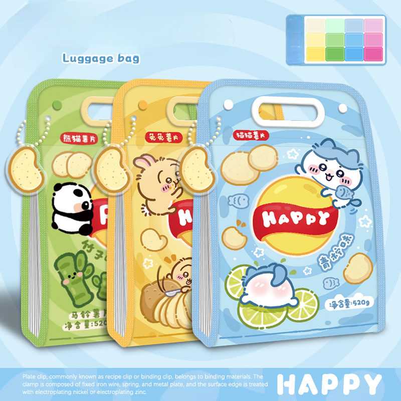 Chiikawa Potato Chip File Folder | Cute Accordion A4 Organizer | Large Capacity for School Documents