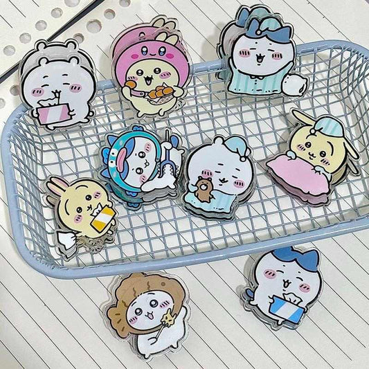 Chiikawa Hachiware Usagi Double-Sided Acrylic PP Memo Clip