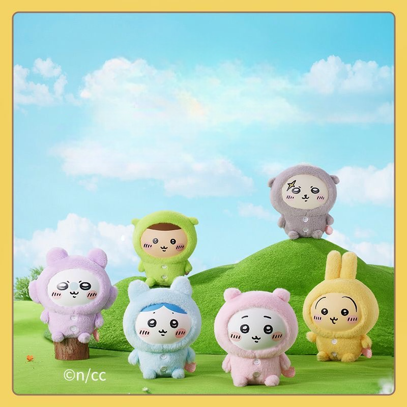 Miniso Official -Pyjamas Chiikawa/Usagi/Hachiware/Rakko/Kurimanju/Momonga Vinyl Doll with Ita Bag