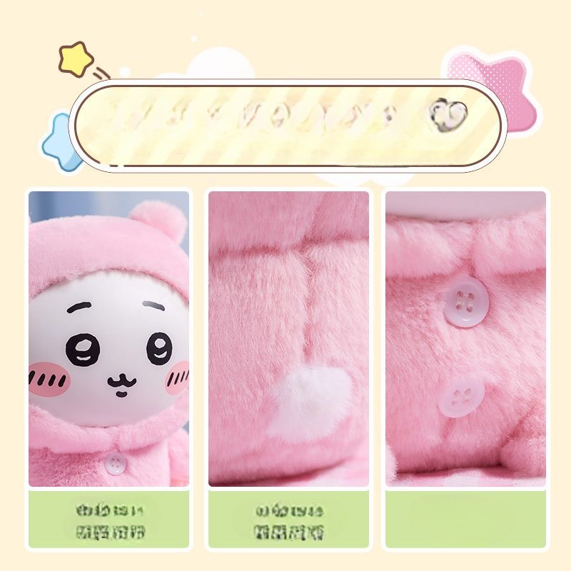 Miniso Official -Pyjamas Chiikawa/Usagi/Hachiware/Rakko/Kurimanju/Momonga Vinyl Doll with Ita Bag