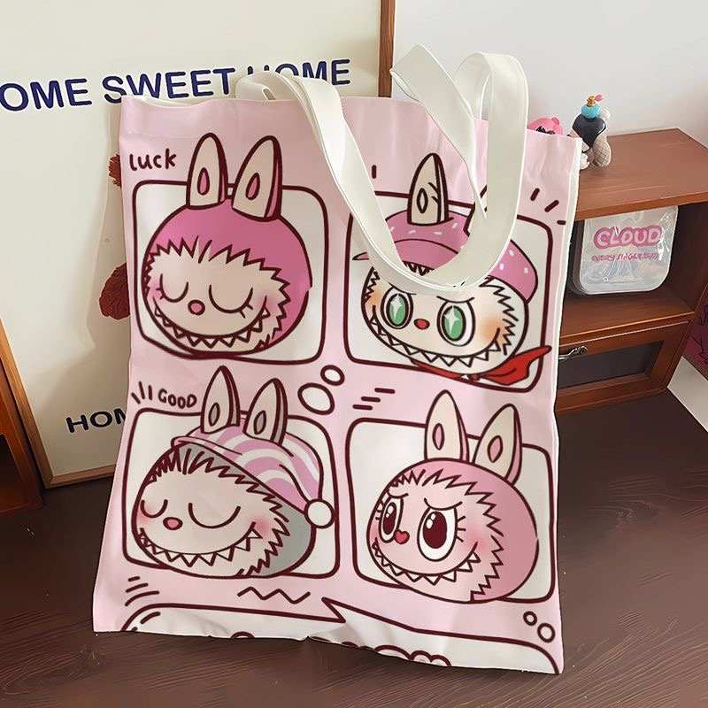 Labubu Canvas Tote Bag | Single-piece Shopping Handbag