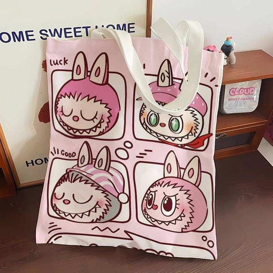 Labubu Canvas Tote Bag | Single-piece Shopping Handbag