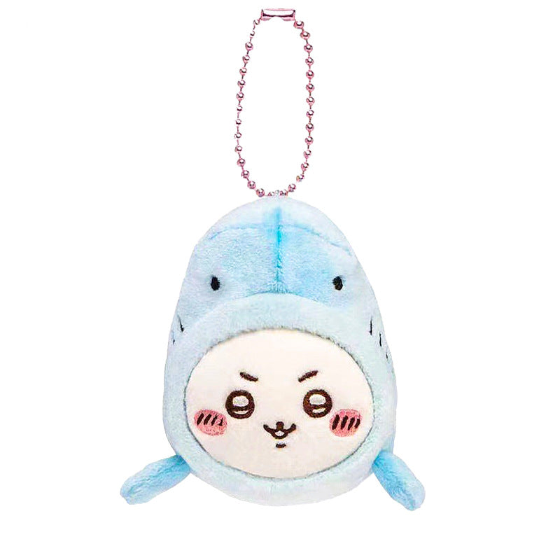 キュートでクリエイティブな水族館ぬいぐるみキーホルダー - ちいかわうさぎ ハチワレ マンボウのおもちゃ