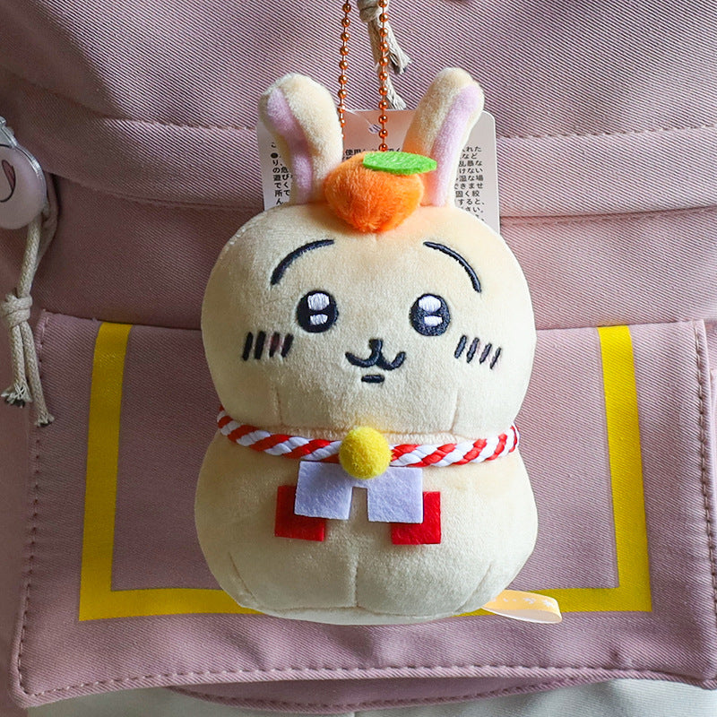 日本郵便限定 ちいかわ鏡餅ぬいぐるみチャーム - うさぎ、ハチワレ、モモンガ