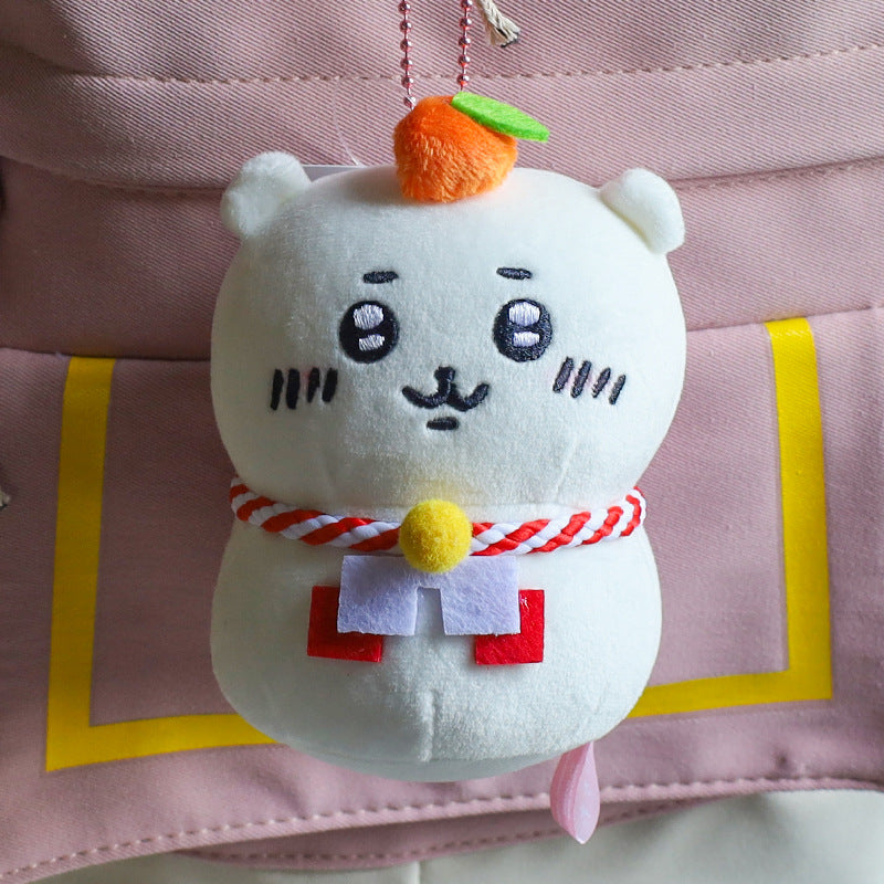 日本郵便限定 ちいかわ鏡餅ぬいぐるみチャーム - うさぎ、ハチワレ、モモンガ