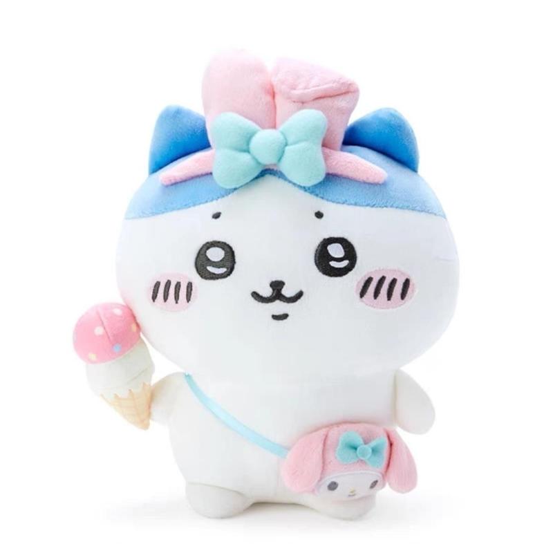 Official Chiikawa x Sanrio Plush Keychain - Usagi, Kawauso, and Shisugi Characters