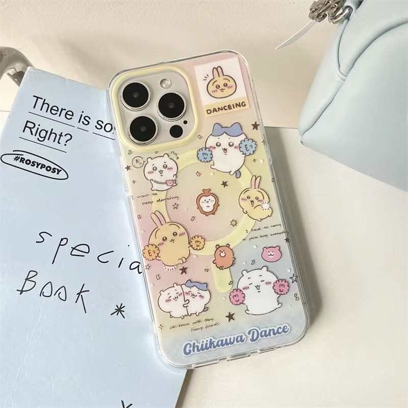 iPhone 16/15/14/13/12用 回転式ハチワレマグネット式iPhoneケース