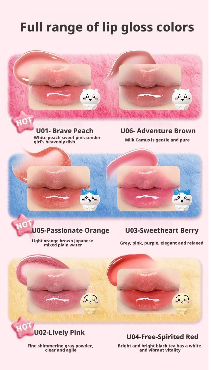 【2 PACK | 35% OFF】Pink Bear × Chiikawa Official| Lip Mud+ Lip Gloss Set  – Hydrating, Smoothing & Glossy Finish M