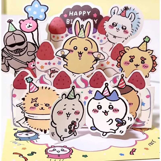 Chiikawa Cute 3D Birthday Greeting Card Hachiware Usagi Series Gift Card