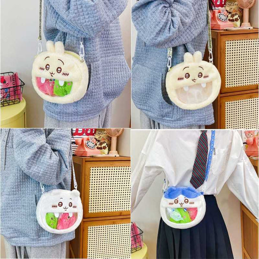 20cm Chiikawa Hachiware Usagi Fuzzy Ita Bag Crossbody (Free Shipping Over $18)