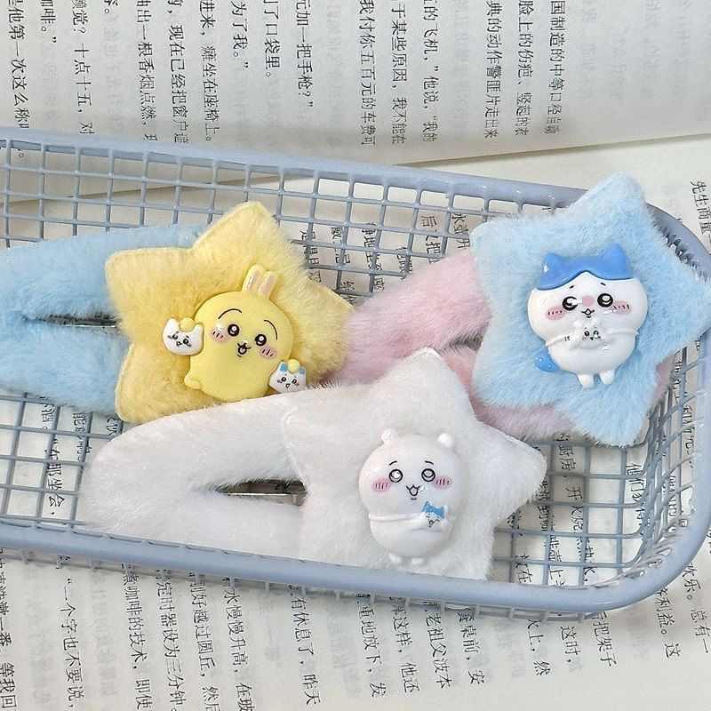 Chiikawa Hachiware Usagi Plush Hair Clip - Cute & Sweet BB Clip for Fringes and Baby Hairs