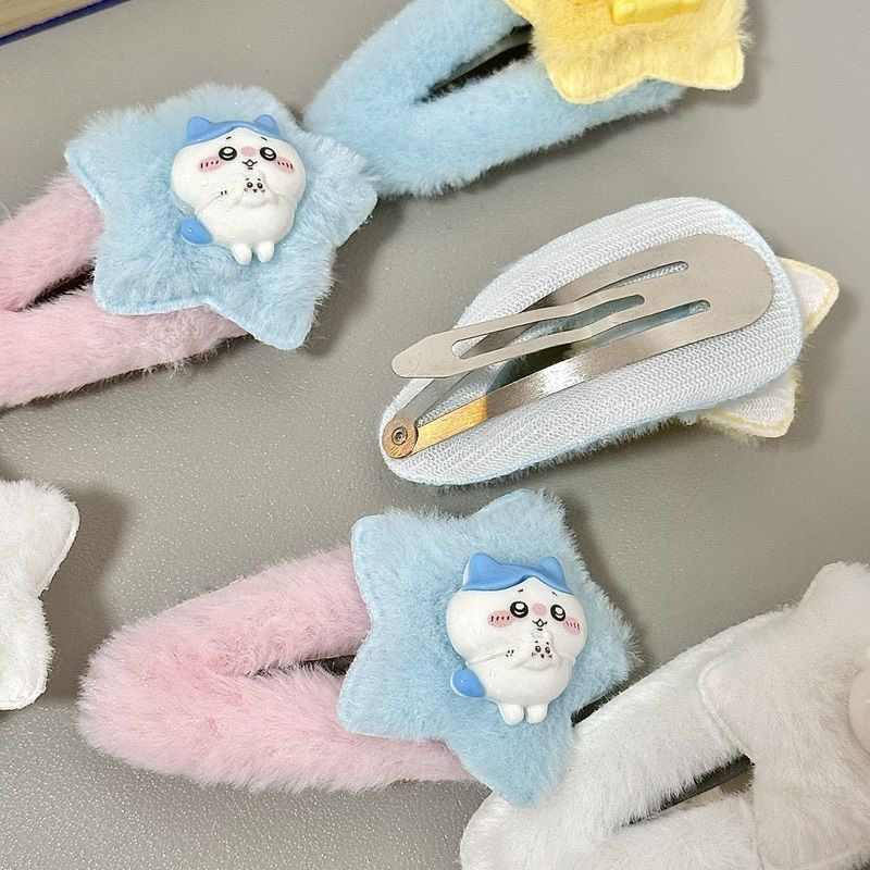 Chiikawa Hachiware Usagi Plush Hair Clip - Cute & Sweet BB Clip for Fringes and Baby Hairs