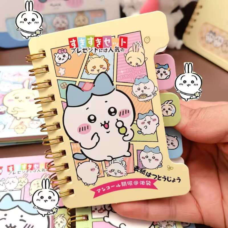 Chiikawa Matte Color Page Spiral Notebook - Cute Mini Portable Tearable Sticky Notes