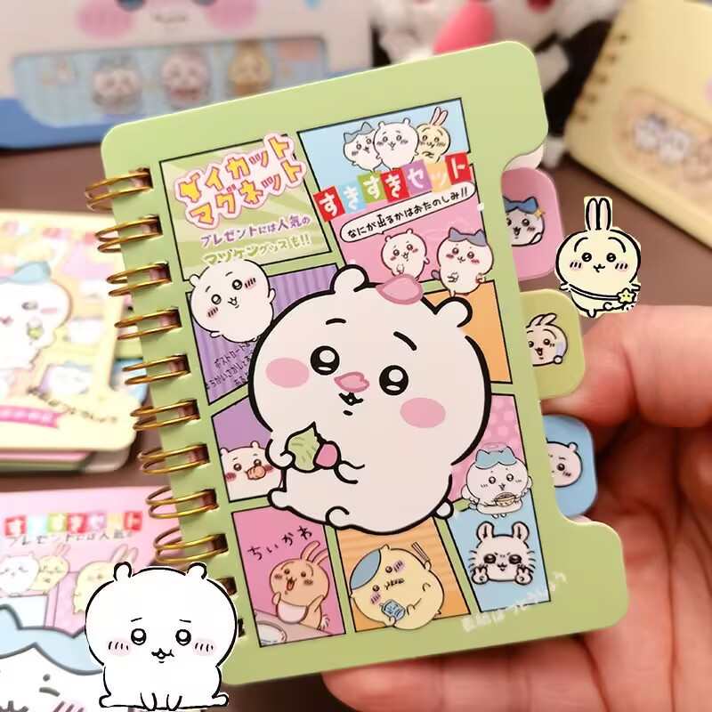 Chiikawa Matte Color Page Spiral Notebook - Cute Mini Portable Tearable Sticky Notes