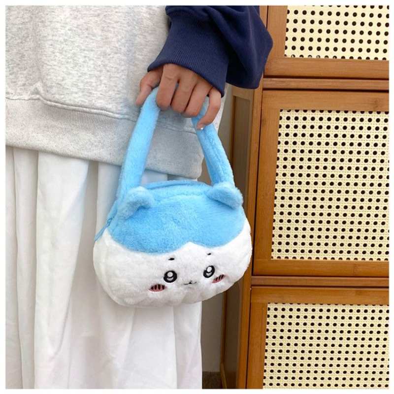 Small Chiikawa Plush Bunny Head Shoulder Bag - Usagi Hachiware JK Style Cute Girl's Big Head Bag