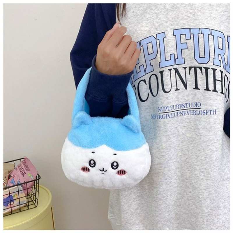 Small Chiikawa Plush Bunny Head Shoulder Bag - Usagi Hachiware JK Style Cute Girl's Big Head Bag