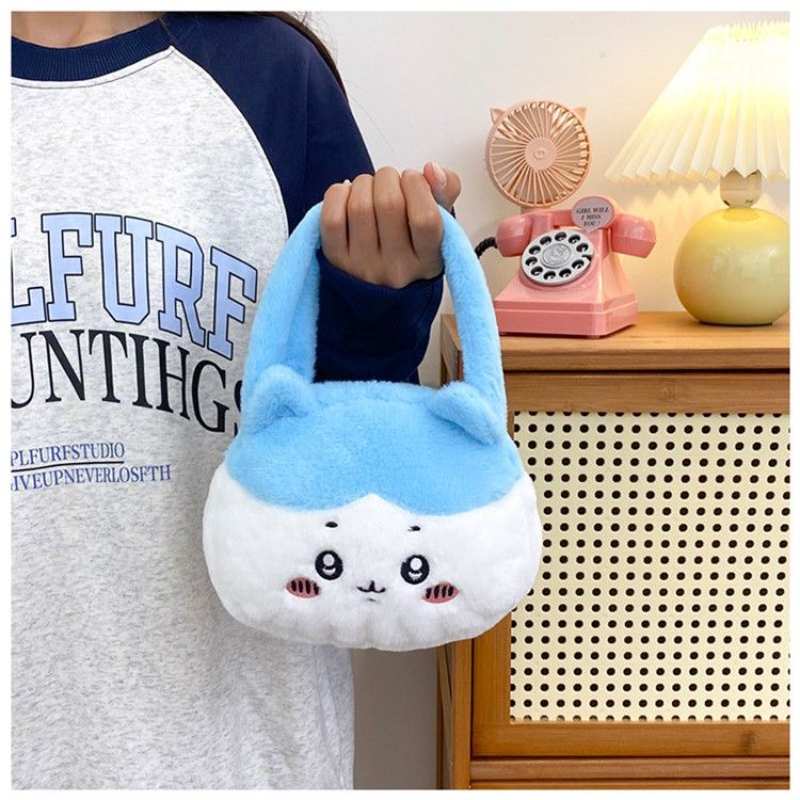 Small Chiikawa Plush Bunny Head Shoulder Bag - Usagi Hachiware JK Style Cute Girl's Big Head Bag