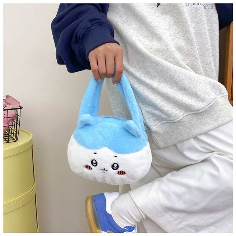 Small Chiikawa Plush Bunny Head Shoulder Bag - Usagi Hachiware JK Style Cute Girl's Big Head Bag