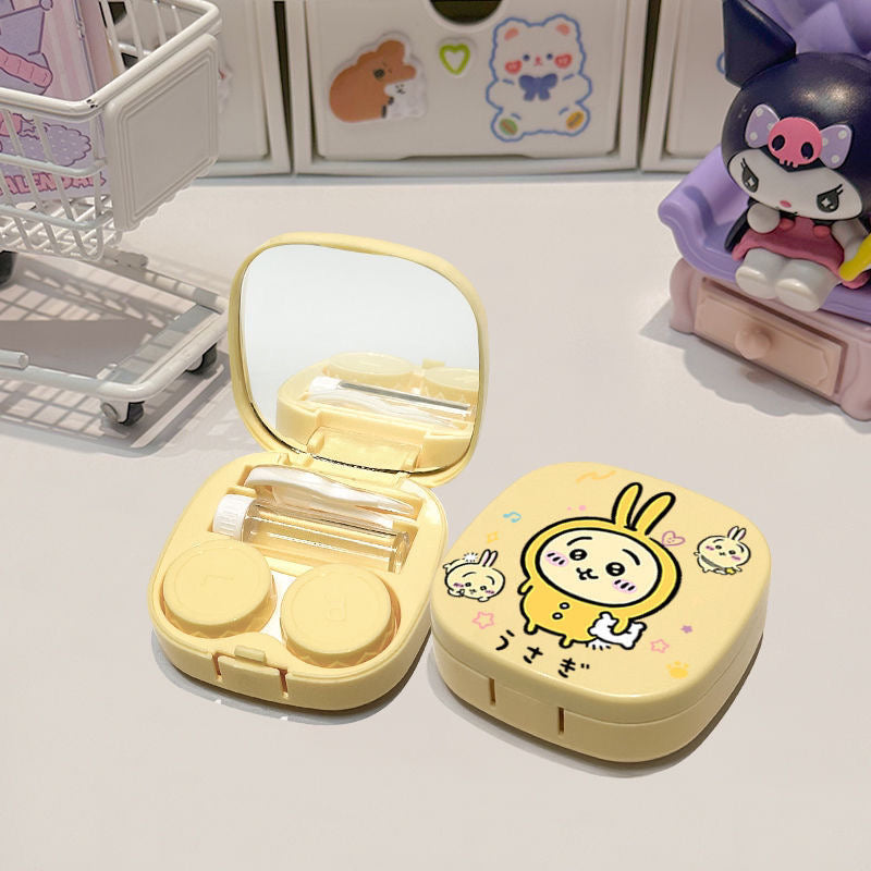 Creamy Chiikawa Usagi Hachiware Contact Lens Case – Portable & Cute Daily Lens Companion