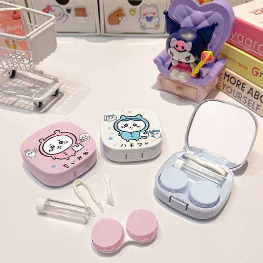 Creamy Chiikawa Usagi Hachiware Contact Lens Case – Portable & Cute Daily Lens Companion