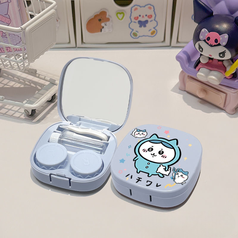 Creamy Chiikawa Usagi Hachiware Contact Lens Case – Portable & Cute Daily Lens Companion