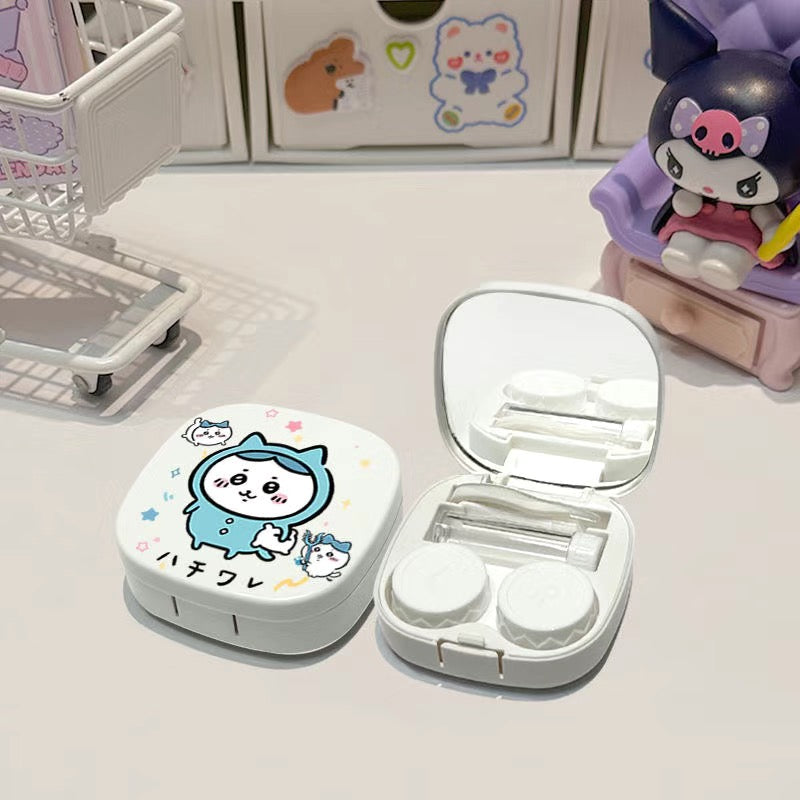 Creamy Chiikawa Usagi Hachiware Contact Lens Case – Portable & Cute Daily Lens Companion