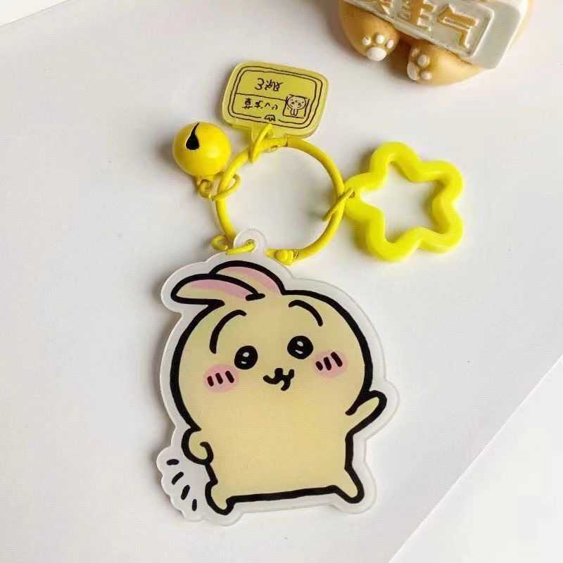 Cute Chiikawa, Usagi, Hachiware Acrylic Cartoon Bell Keychain（Free shipping Over $18)）