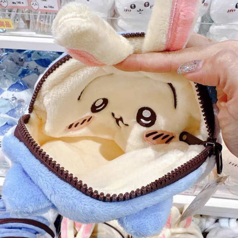 かわいい両面ハチワレ＆うさぎの小銭入れ｜かわいい動物ポーチ