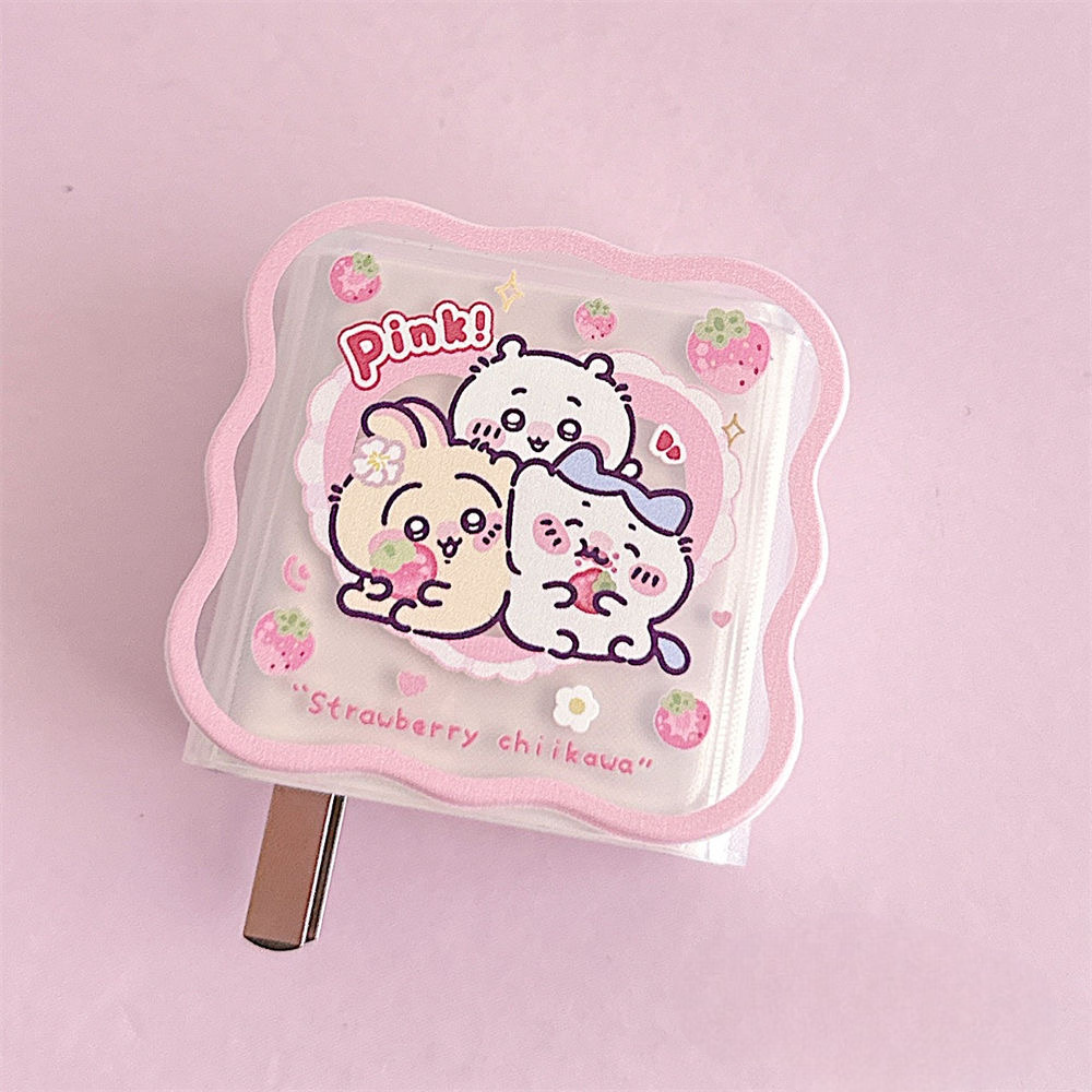 Cute Strawberry Chiikawa Soft Charger Case Suitable for 20W  iPhone Charger