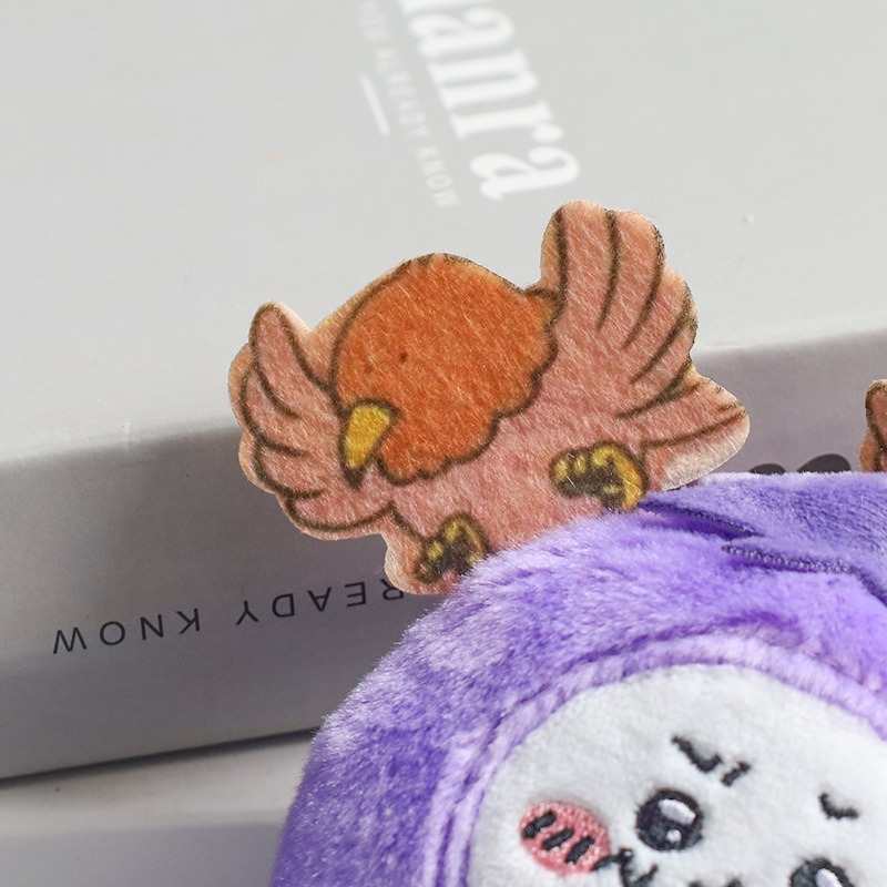 Eggplant Chiikawa Plush Doll Keychain - Cute Cartoon Keyring