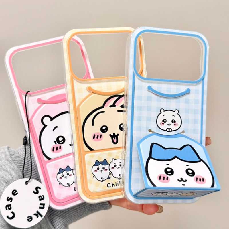 Chiikawa Flip Wallet Phone Case with Stand – Usagi & Hachiware Cute Protective Cover for iPhone 17 / 16 / 14 Pro Max / 13