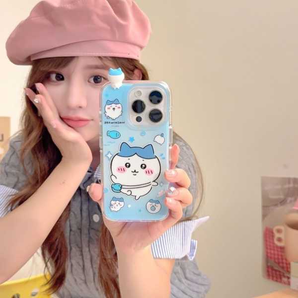 Chiikawa Usagi Hachiware 3D Figurine Soft Case for iPhone 14/13 Pro Max, iPhone 7 Plus - Apple 171615