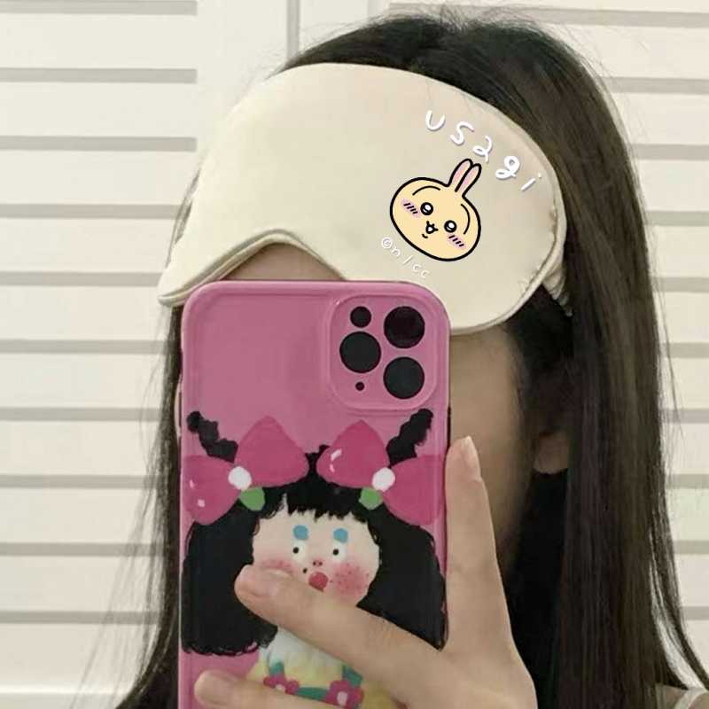 Chiikawa Usagi Hachiware Printed Sleep Mask - Cute Cartoon Light Blocking Eye Mask for Naps