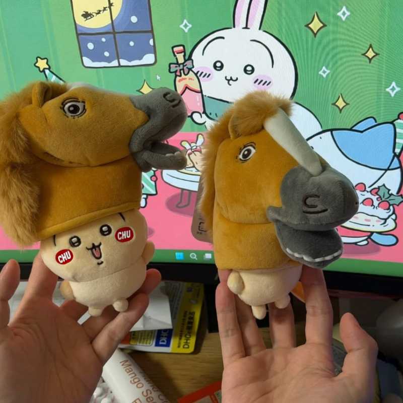 Chiikawa Year of the Horse Usagi Plush Bag Charm – Cute Horse Head Stuffed Doll Pendant Gift