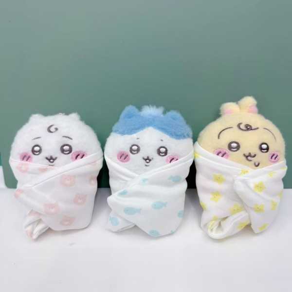 Chiikawa Baby Limited Swaddle Plush Bag Charm – Cute Stuffed Doll Pendant Gift