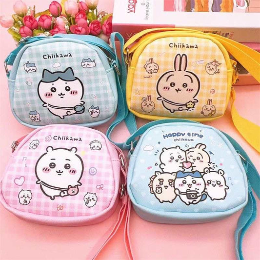 Chiikawa Cute Crossbody Bag – Usagi & Hachiware Cartoon Girls Shoulder Bag, Kawaii Kids Travel Mini Storage Bag
