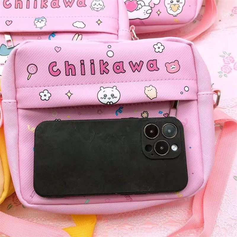 Square Chiikawa Cute Crossbody Bag – Usagi & Hachiware Cartoon Girls Shoulder Bag, Kawaii Kids Travel Mini Storage Bag