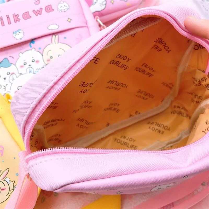 Square Chiikawa Cute Crossbody Bag – Usagi & Hachiware Cartoon Girls Shoulder Bag, Kawaii Kids Travel Mini Storage Bag
