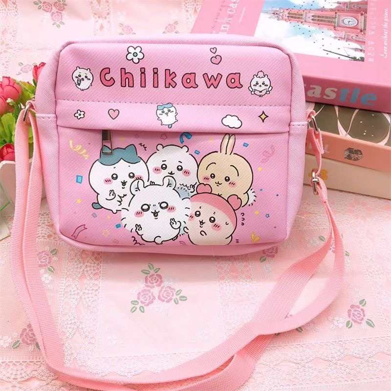 Square Chiikawa Cute Crossbody Bag – Usagi & Hachiware Cartoon Girls Shoulder Bag, Kawaii Kids Travel Mini Storage Bag