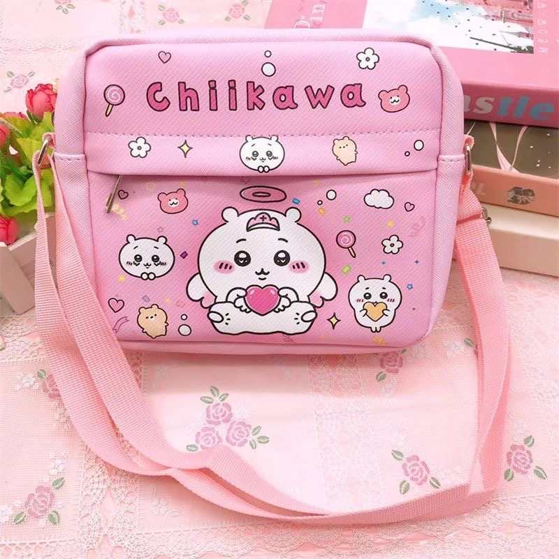 Square Chiikawa Cute Crossbody Bag – Usagi & Hachiware Cartoon Girls Shoulder Bag, Kawaii Kids Travel Mini Storage Bag