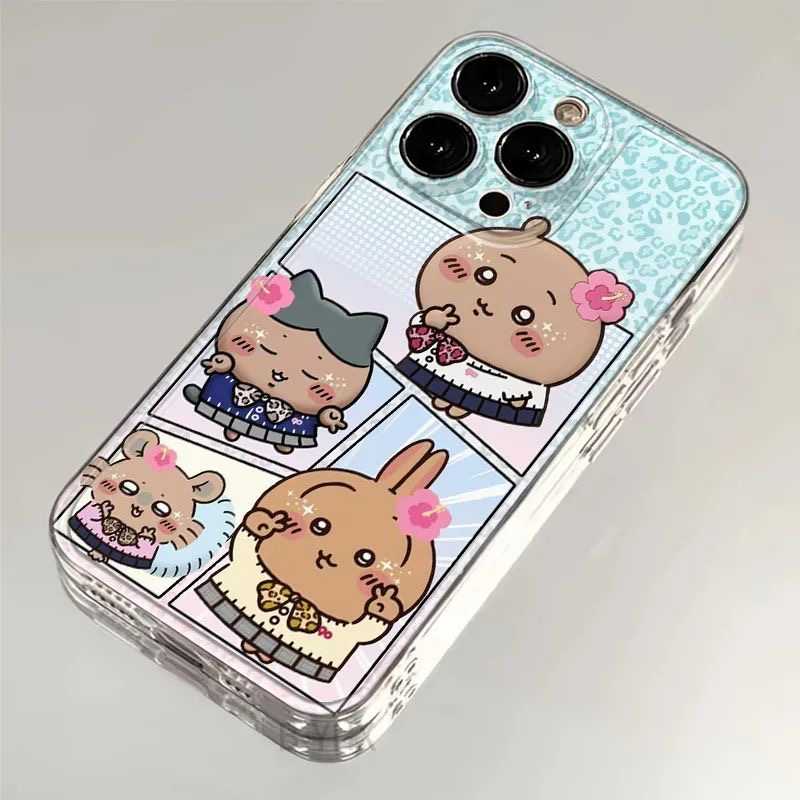 Black Chiikawa iPhone Case for iPhone 13/14 Pro/15/16/17 Plus Pro– Cute Cartoon Protective Phone Cover