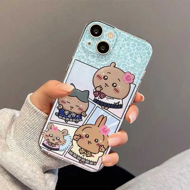 Black Chiikawa iPhone Case for iPhone 13/14 Pro/15/16/17 Plus Pro– Cute Cartoon Protective Phone Cover