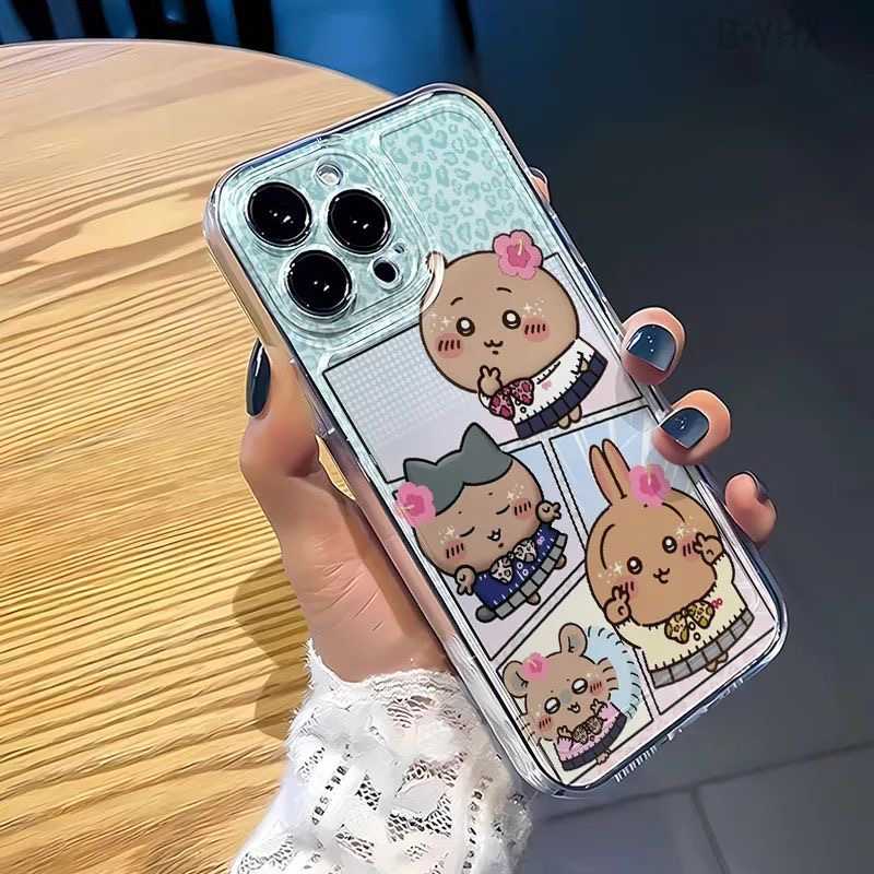 Black Chiikawa iPhone Case for iPhone 13/14 Pro/15/16/17 Plus Pro– Cute Cartoon Protective Phone Cover