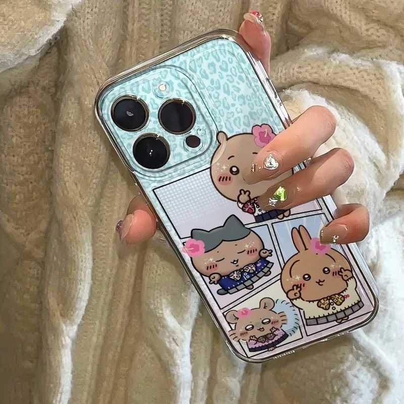 Black Chiikawa iPhone Case for iPhone 13/14 Pro/15/16/17 Plus Pro– Cute Cartoon Protective Phone Cover