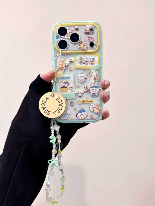 Chiikawa Usagi Hachiware Magnetic Stand iPhone Case – Foldable Kickstand Shockproof Cover for iPhone 17 / 16 / 15 / 14 Pro Max