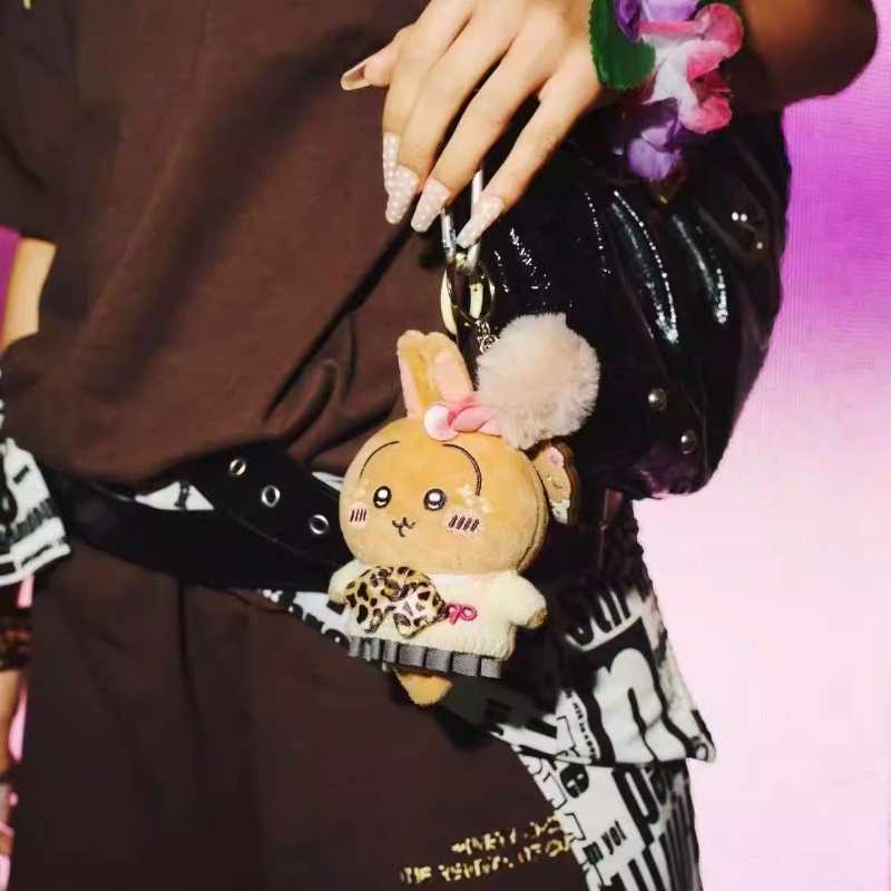 Chiikawa x 9090 Plush Keychain – Shibuya Style Cute Bag Charm, Kawaii Gyaru Plush Pendant