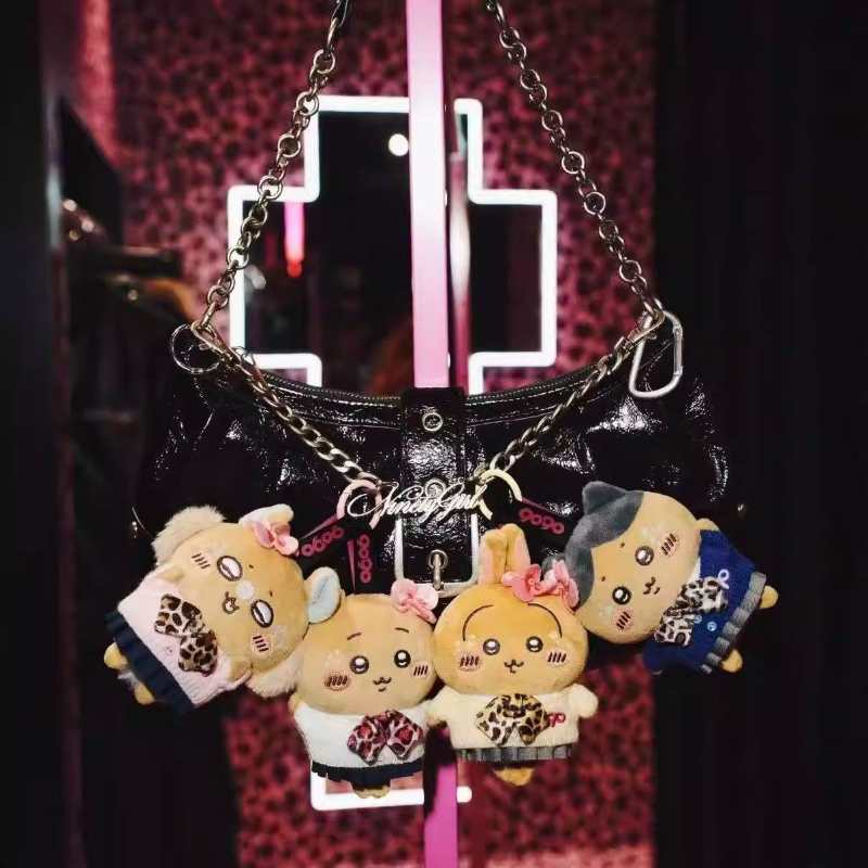 Chiikawa x 9090 Plush Keychain – Shibuya Style Cute Bag Charm, Kawaii Gyaru Plush Pendant